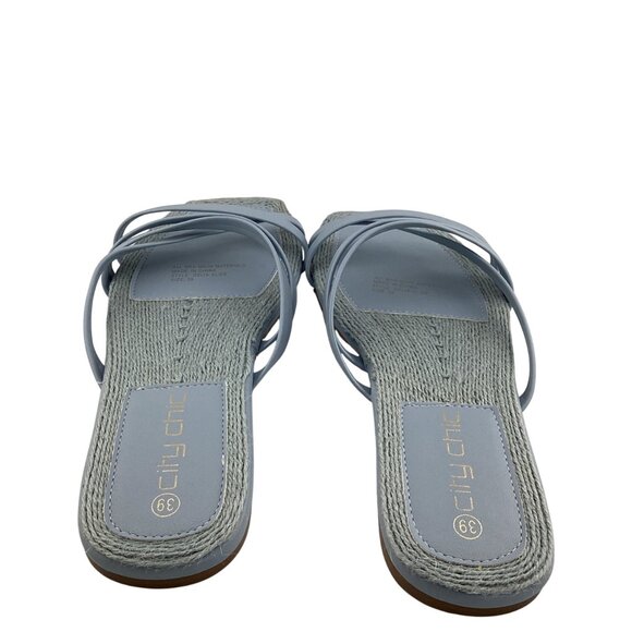 City‎ Chic Womens Delia Slide Blue Size 8-8.5 39 NWB Espadrille Sandals Strappy - Picture 5 of 7